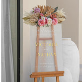 Frosted Acrylic Wedding Sign With 3D Mirror Gold Names